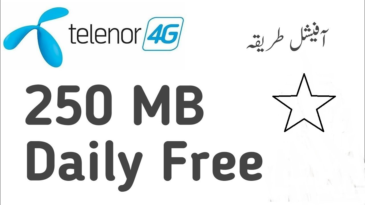 Telenor Free Internet Offer | 250 mb free daily 10/12/2017