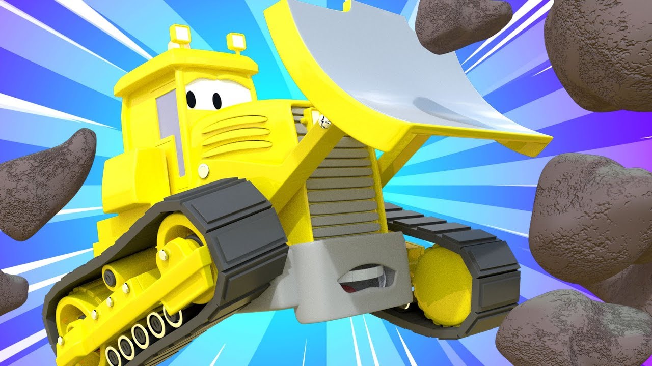 Troy The Train -  Billy The Bulldozer Clears The Entrance of an Old Cave! - Train videos for kids