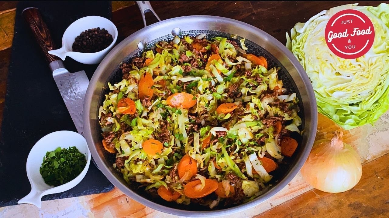 Spitzkohl-Hackfleisch-Pfanne | Spitzkohl-Pfanne in 15 Minuten | Kohl-Rezept mit Hackfleisch
