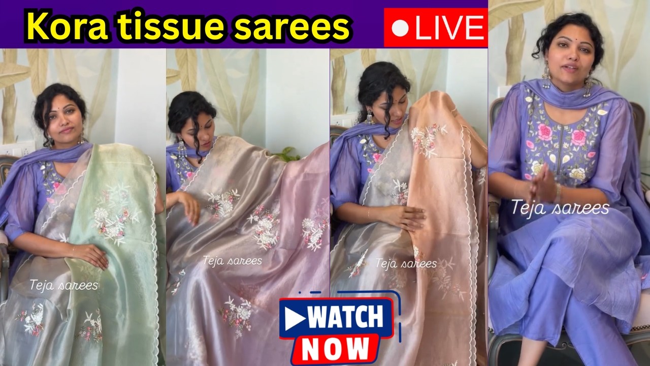 Kora tissue sarees  | | Teja Sarees @Bride Essentials #gadwal  #gadwalsaress