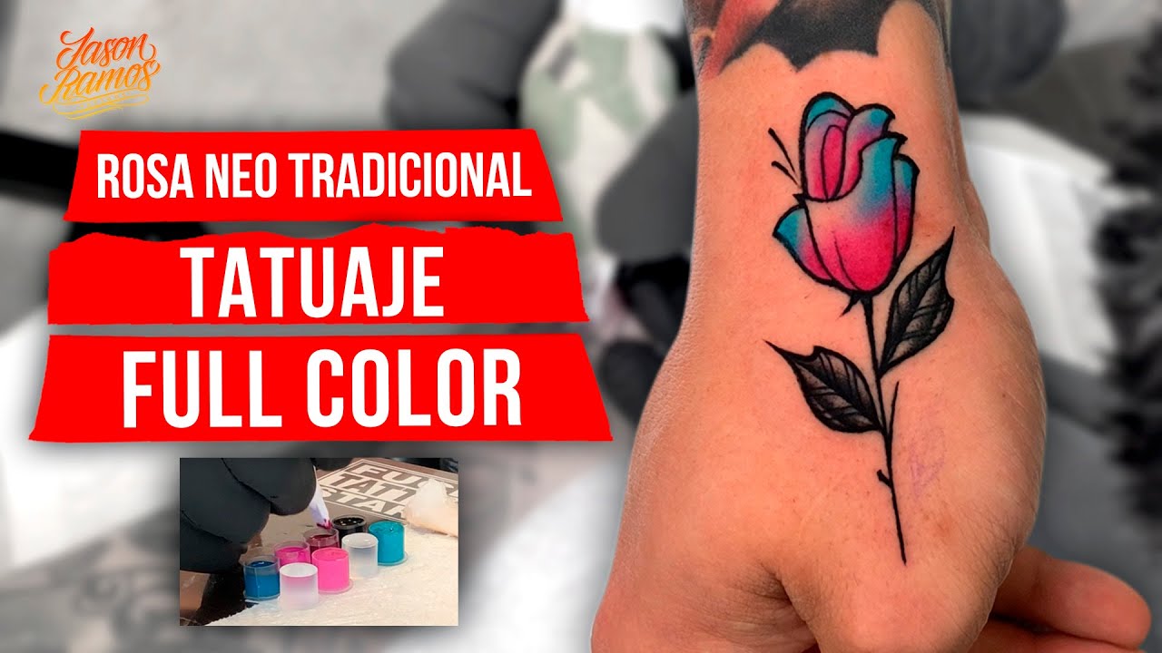 ROSA NeoTradicional Tatuaje Full Color // Agujas Curve Magnum 11RM // Neo Traditional Tattoo
