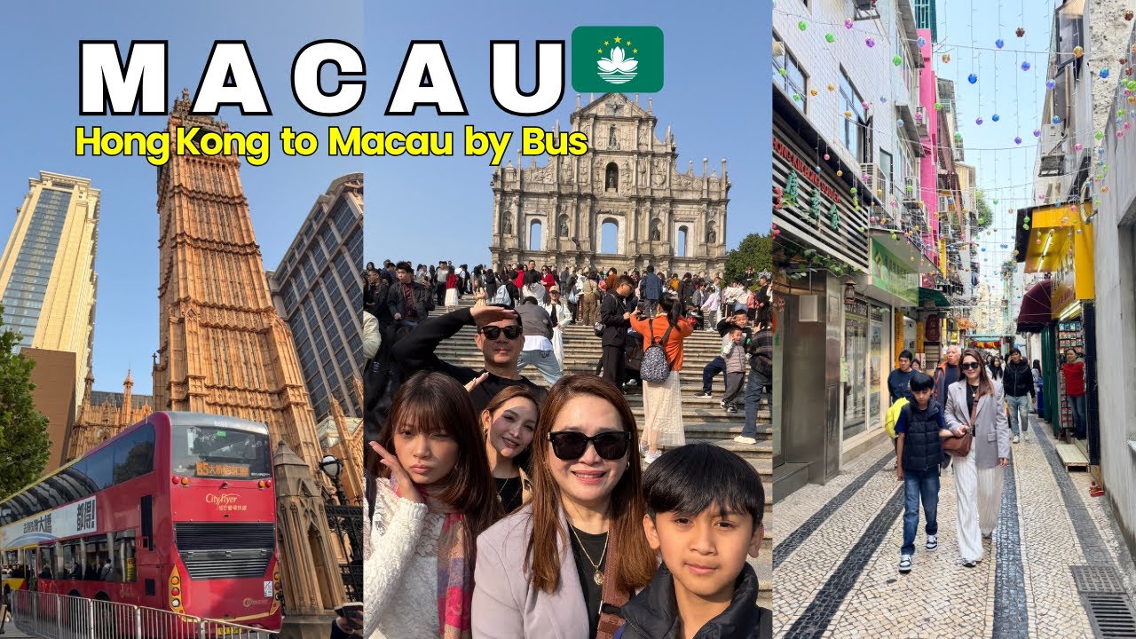🇲🇴 Macau Vlog:  Hong Kong to Macau by Bus, Travel Guide and Tips, Senado Square, Londoner