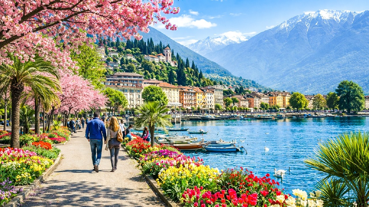 Прогулка по Локарно весной 🇨🇭 Швейцария 4K