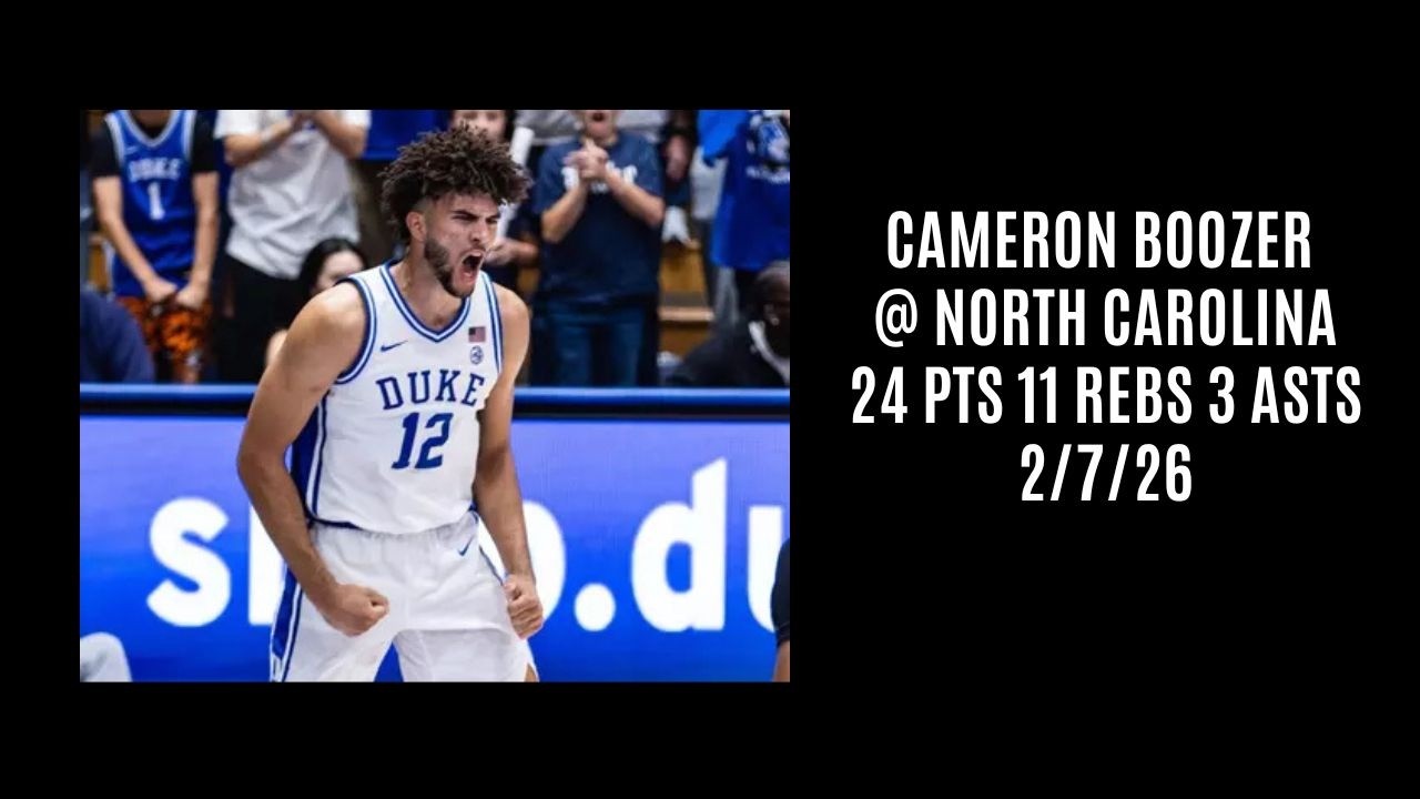Cameron Boozer @ North Carolina (24 PTS 11 REBS 3 ASTS) 2/7/26