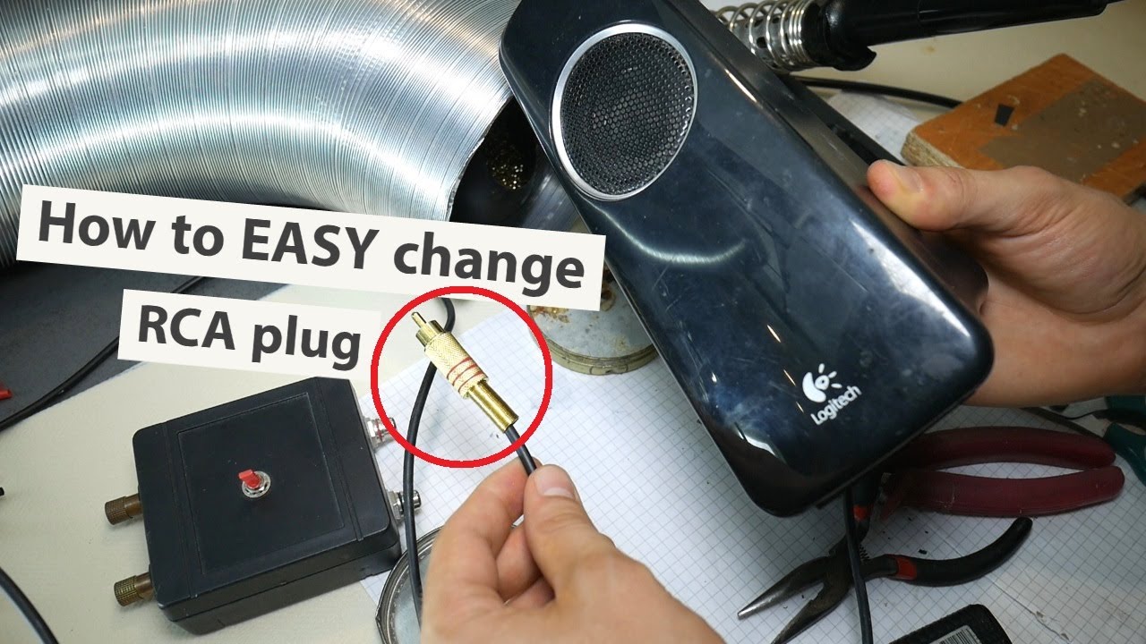 How to EASY Change RCA plug [Logitech speaker cable]