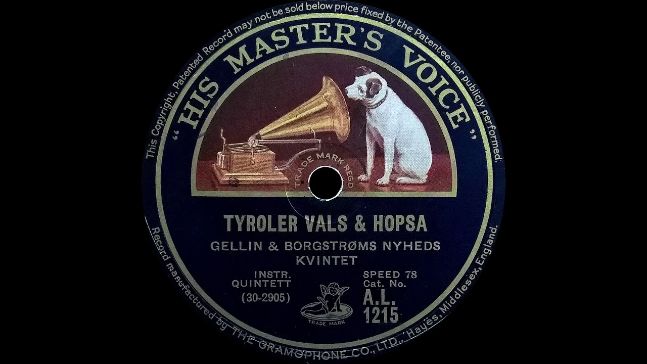 Tyroler Vals & Hopsa - Gellin & Borgstrøms Nyheds Kvintet - 1932