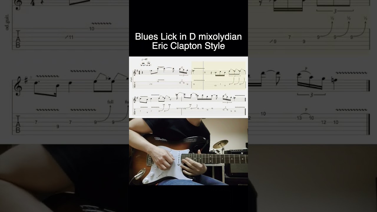 Blues Lick in D mixolydian.