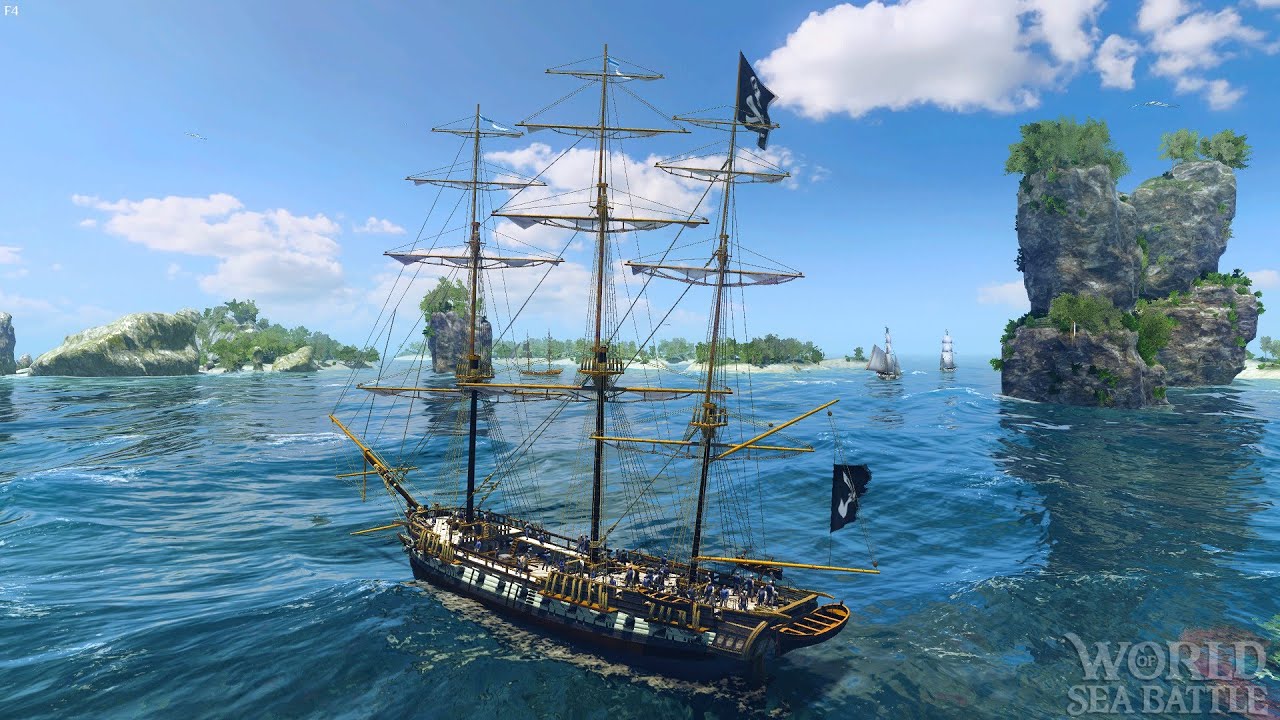 день 4 в World of Sea Battle. Фарм пушек и прокачка корабля