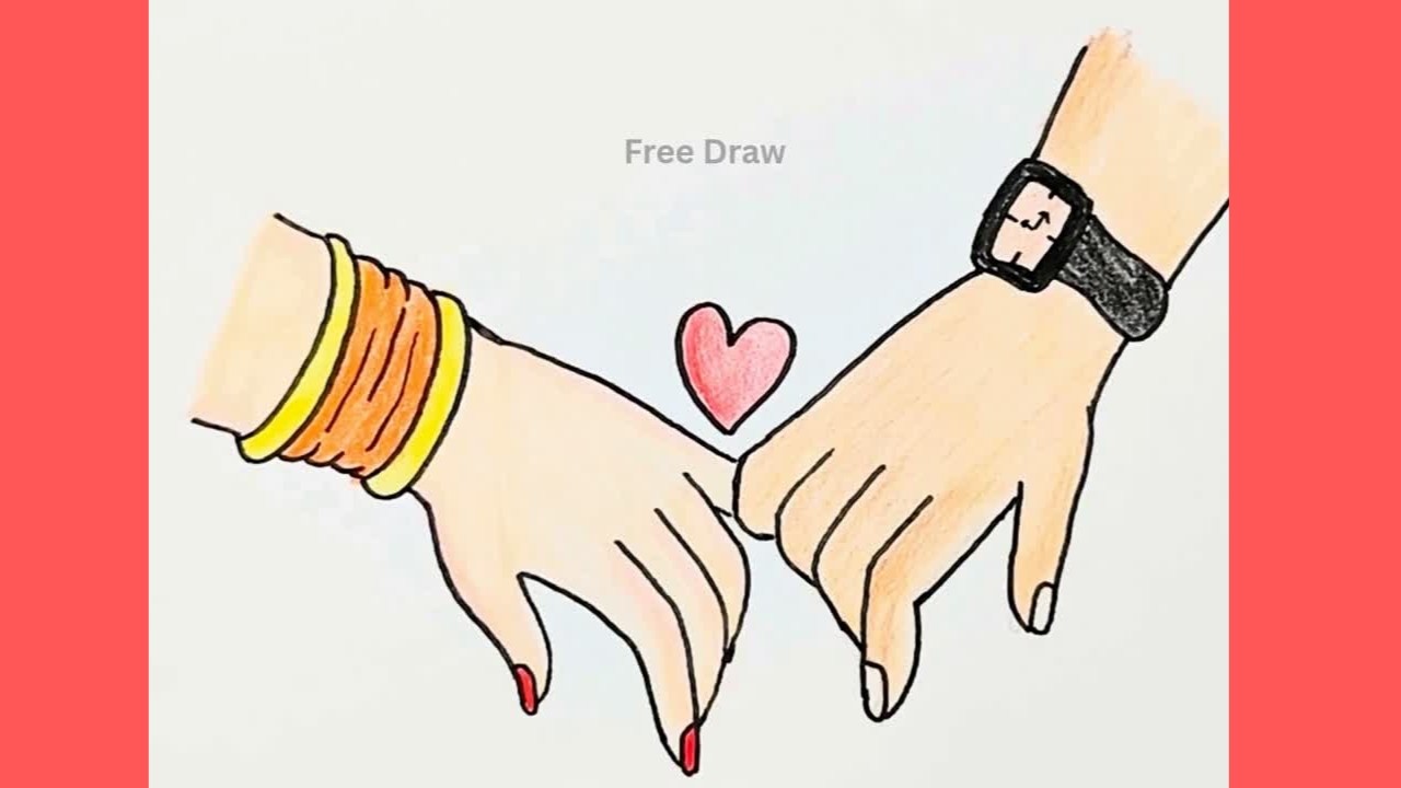 How to draw Holding Hands step by step || Couples Hands Together drawing easy || Hands drawing