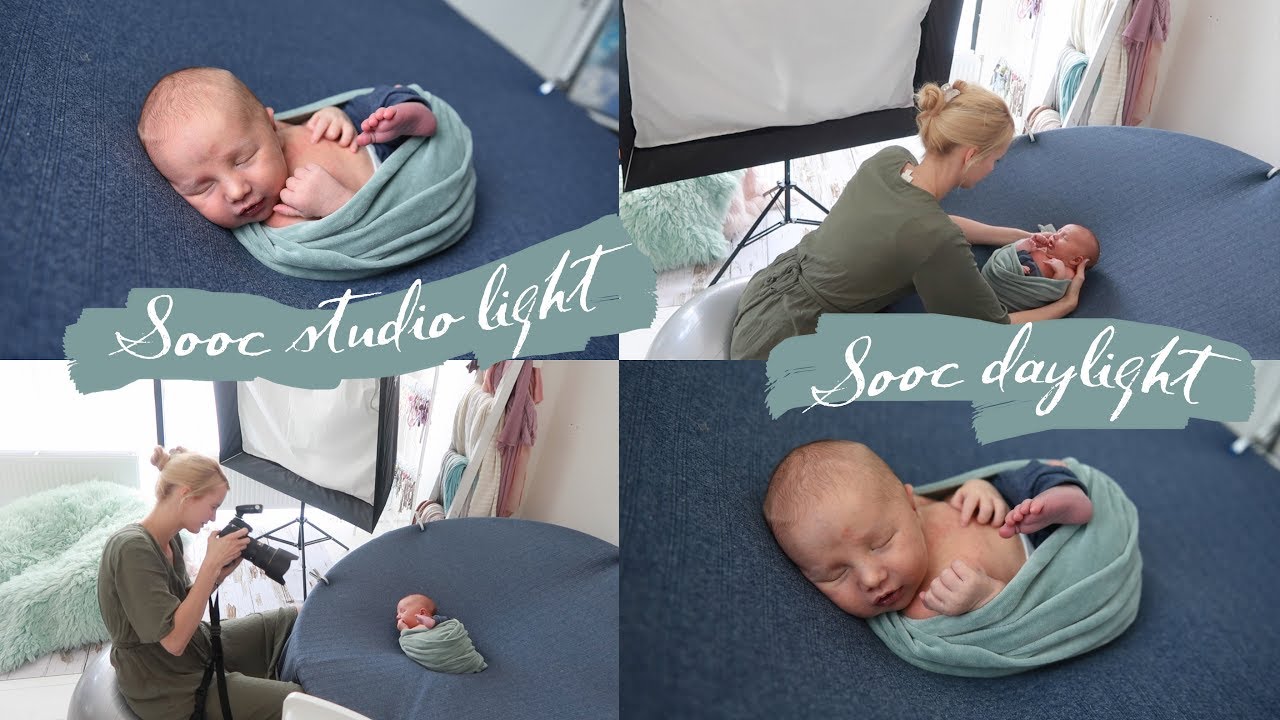 Newborn Photoshoot - Natural DAYLIGHT versus studio light (SPEEDLITE SOFTBOX) baby photography