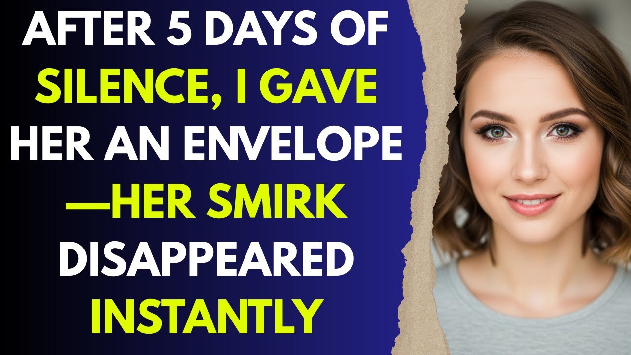 After 5 Days of Silence, I Gave Her an Envelope—Her Smirk Disappeared Instantly