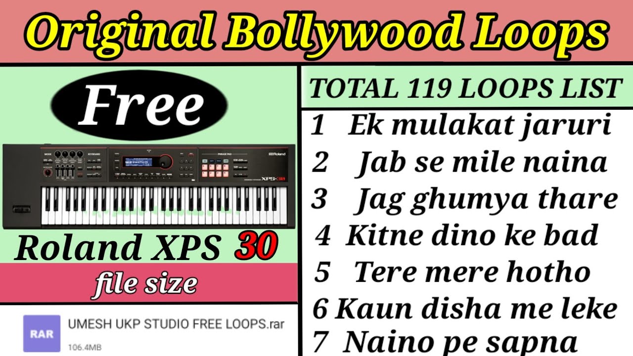 free loops / XPS - 30 free original Bollywood loops / 119 Bollywood loops /🙏 Artist Umesh #youtube