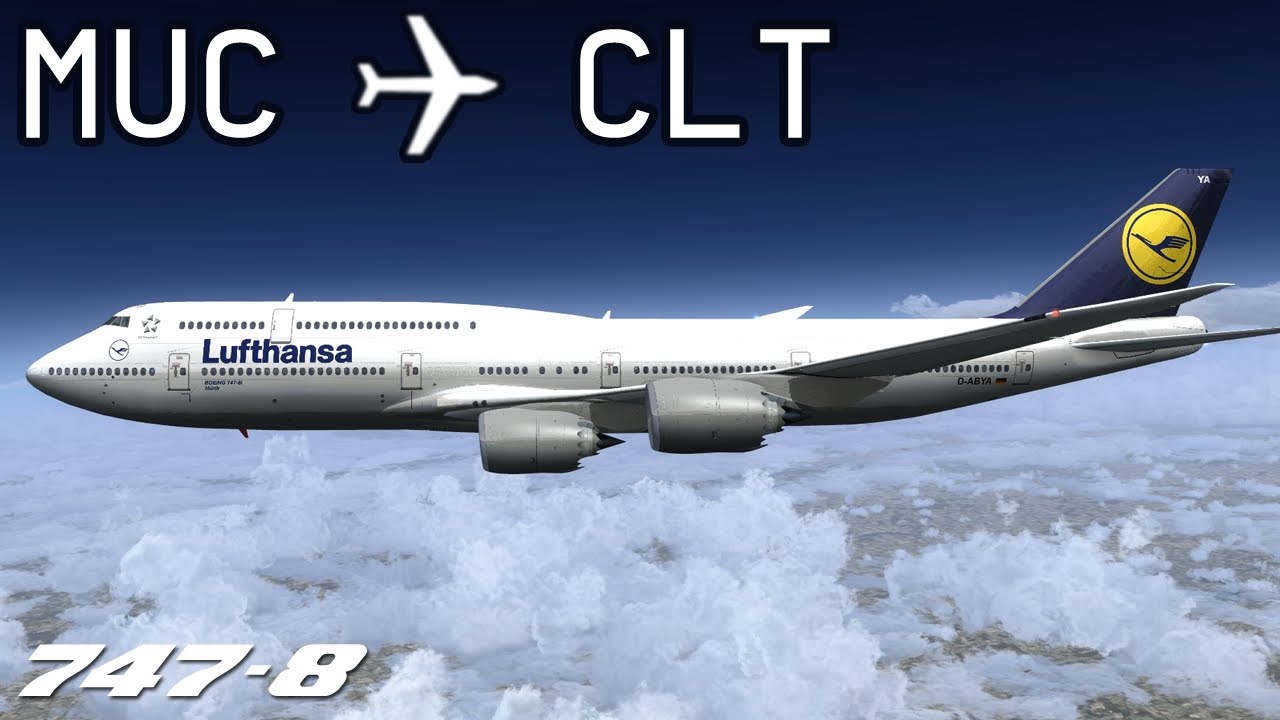 [FSX] Munich to Charlotte | DLH428 | Lufthansa | PMDG 747-8X | IVAO