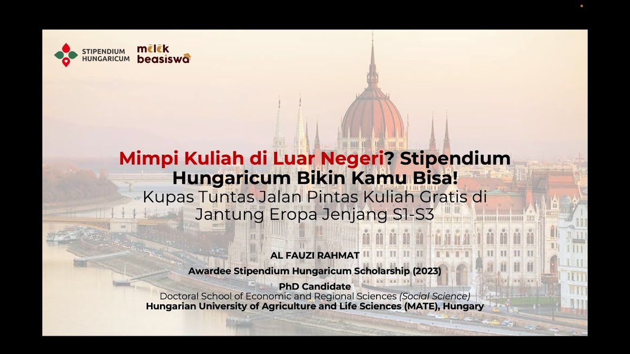 🇭🇺Webinar Akbar Beasiswa Stipendium Hungaricum 2025 by Melek Beasiswa
