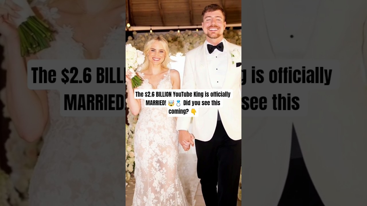 MrBeast Just Got MARRIED! 🤯💍 (Inside His Island Wedding) #MrBeast#Shorts#YouTubeNews#WeddingVibes