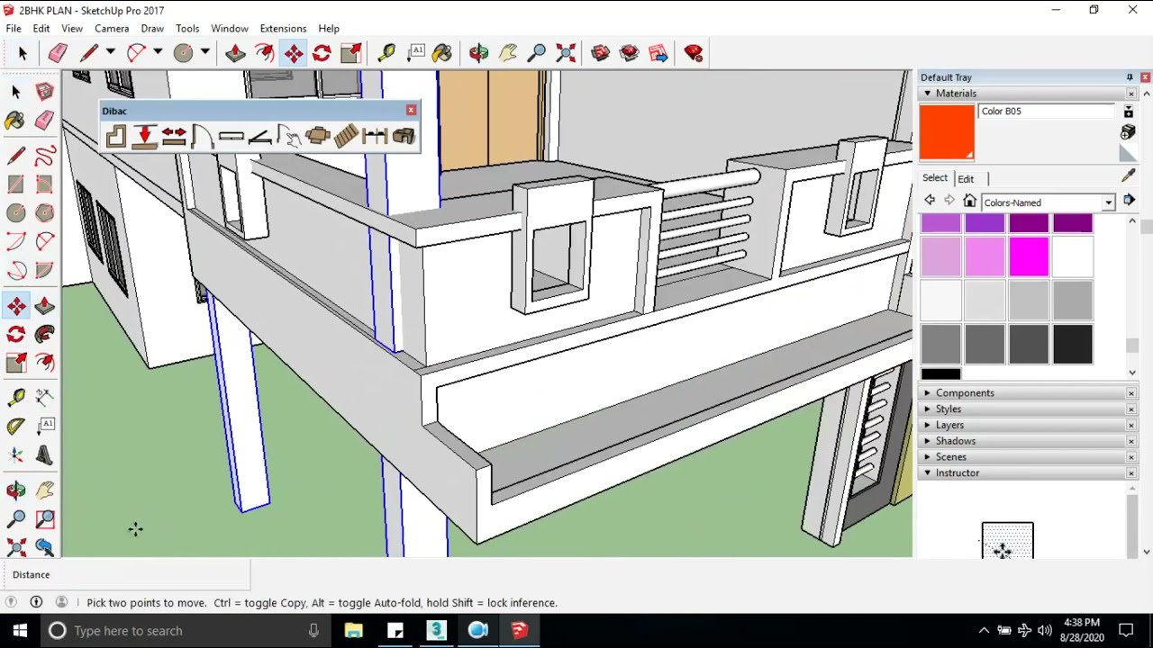 2BHK exterior in sketchUP 2017 learn full tutorial #sketchuptutorial