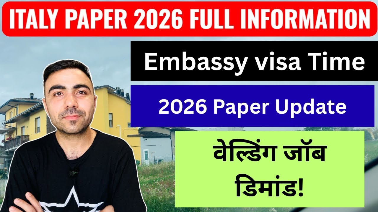 Italy 🇮🇹 paper 2026 Update / Embassy Visa Processing Time / Job in ITALY 