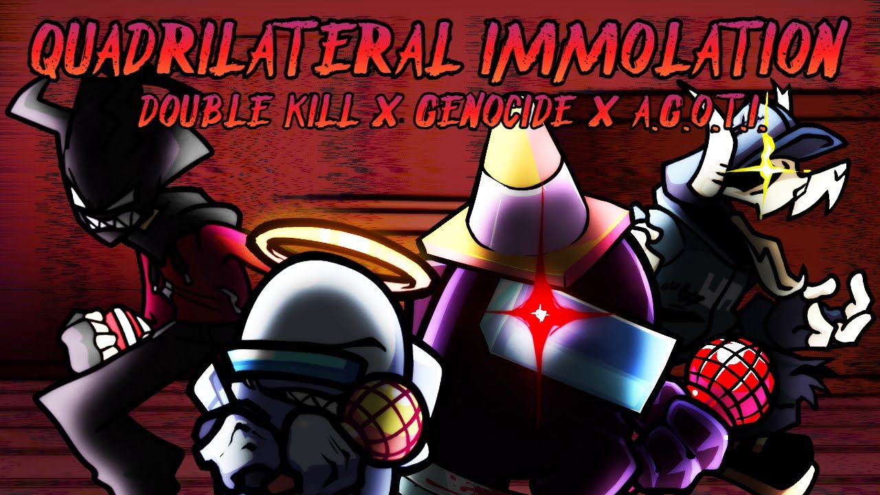 Quadrilateral Immolation [DK x Genocide x AGOTI | White & Black Imposter Vs Tabi & Agoti] FNF Mashup