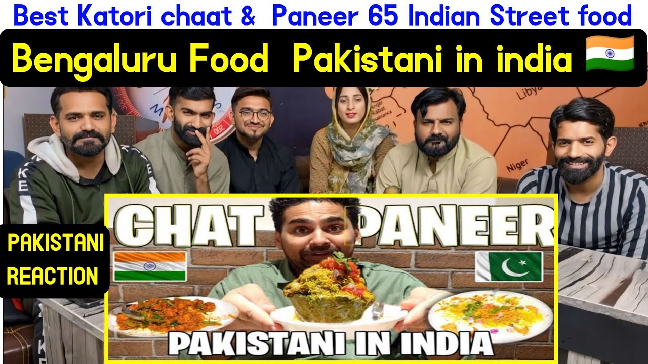 Reaction on Best Katori chaat &  Paneer 65 | Indian Street food | Bengaluru Food |Pakistani in india