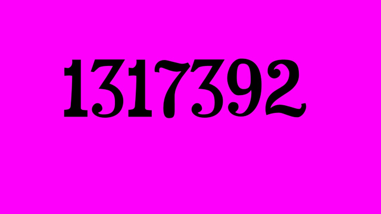 Numbers 0 to 2000000