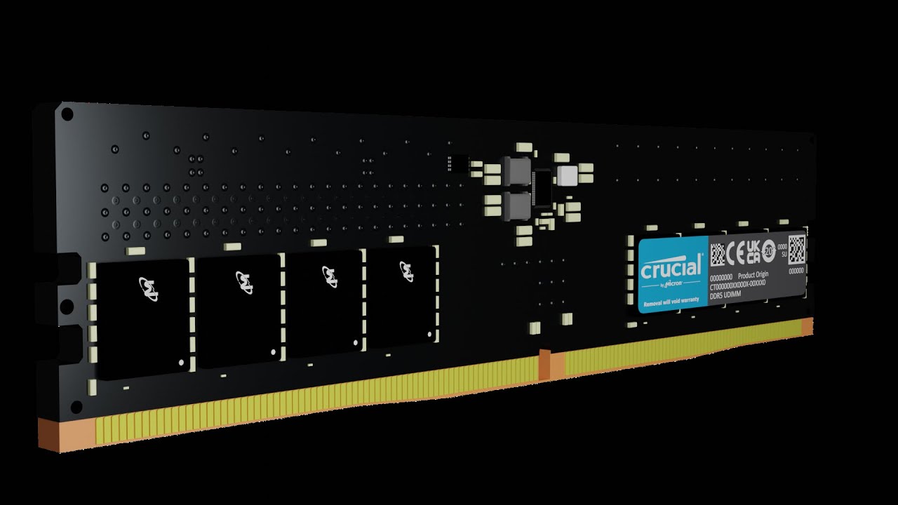 Crucial Micron DDR5 DRAM Render