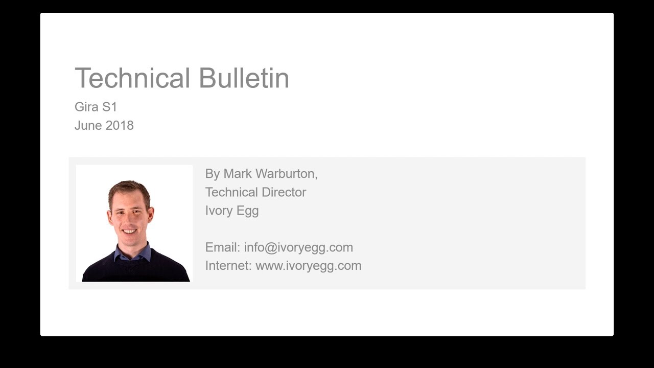 Gira S1 (2089 00) Tech Bulletin July 2018