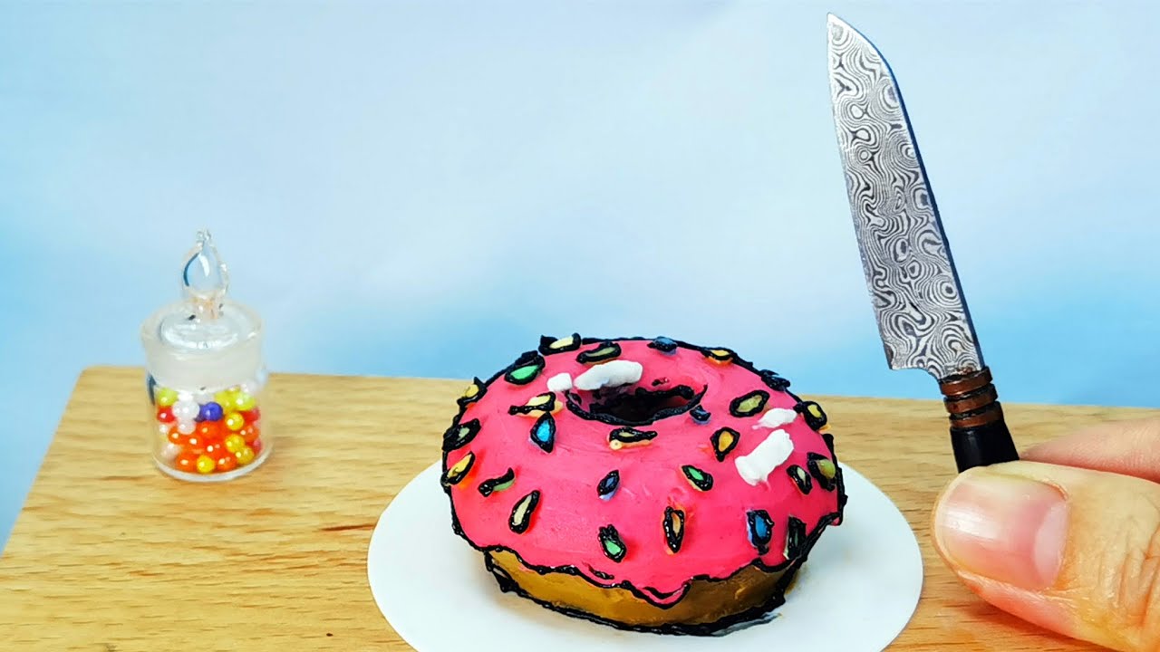 Tiny Kitchen Delights: Mini Cooking Adventures with Cartoon Donut Cakes| Real Mini Food