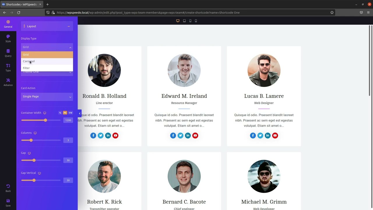 Как использовать плагин wps team members для WordPress