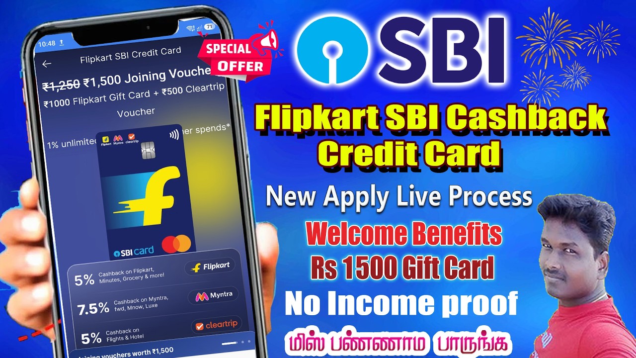 SBI Bank Flipkart Cashback Credit Card Apply full process details in Tamil@Tech and Technics