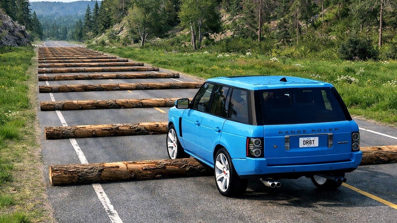 Cars vs 100 Fallen Trees Challenge #10 in BeamNG Drive!