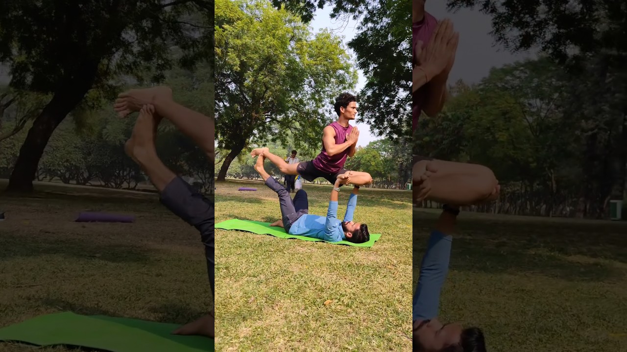 Acro yoga formation #yoga #yogalife #shortvideo #shorts #ytshorts #fitness #explore #acrobatics