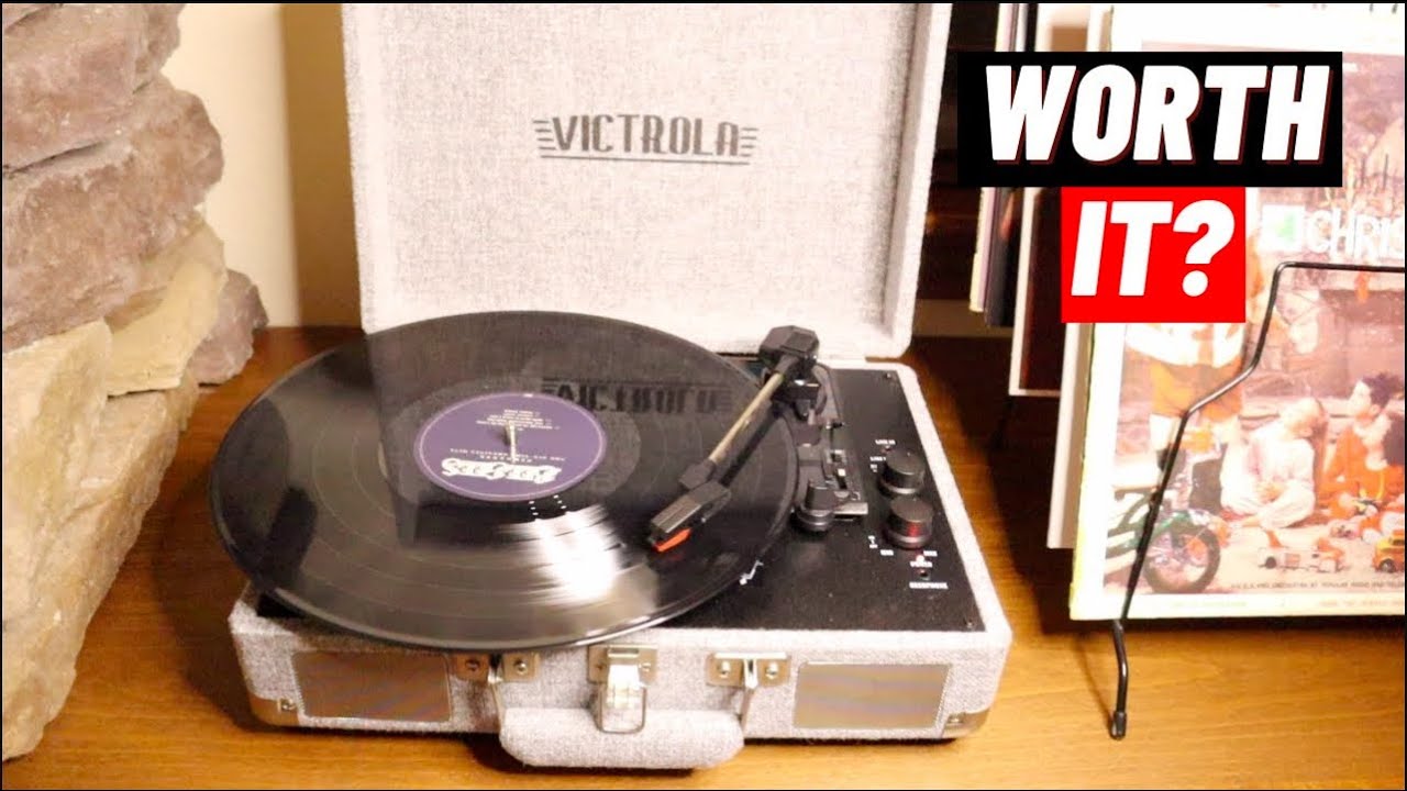 Обзор и демонстрация портативного проигрывателя виниловых пластинок Victrola Vintage Bluetooth с ...