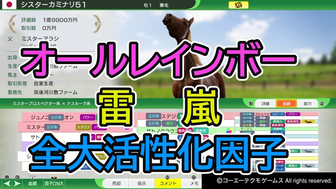 【ウイポ10 2024】三大要素を理解して最強馬を作ろう！〖オールレインボー雷嵐全大活性化因子配合〗初心者用攻略解説＃ウイニングポスト10