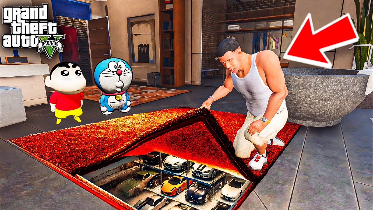 Franklin & Shin Chan Found Rarest Super Car Garage Under Franklins Room in Gta 5 in Telugu