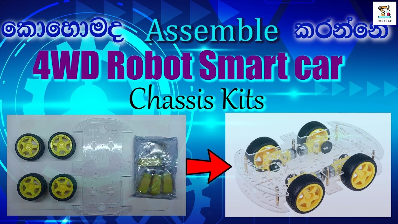 How To Assemble 4WD Robot Smart Car Chassis Kits(sinhala)