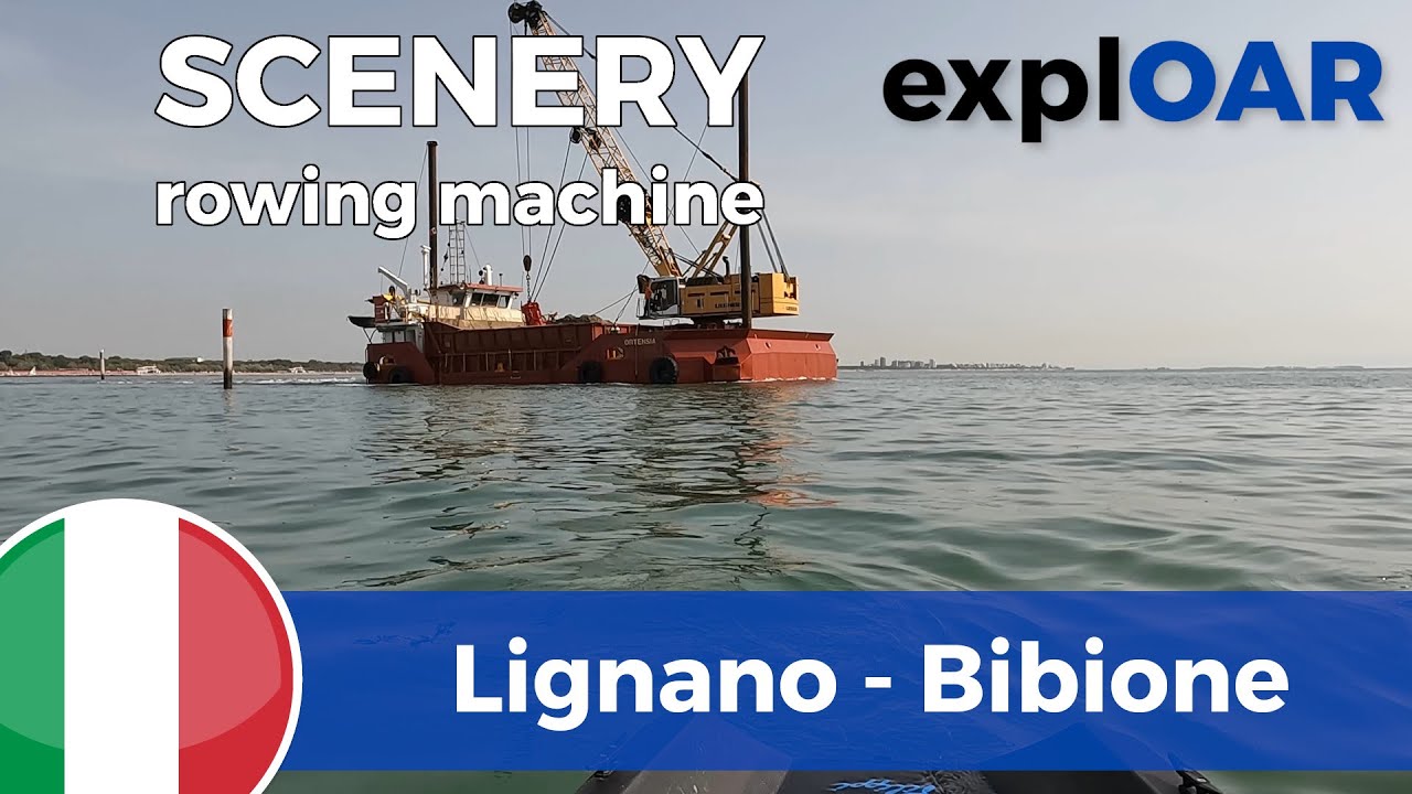 scenery for rowing machine Italy Adriatic Sea part 2 of 2 from Lignano to Bibione