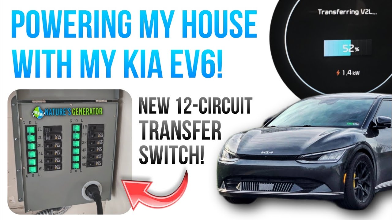 Использую мой НОВЫЙ 12-контурный переключатель с моим Kia EV6 для питания моего ДОМА!