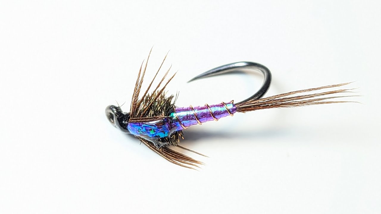 Purple Lighting Bug Nymph. #flytying #flyfishing #nymphs #troutflies #nymphing #shotaflies #Bestfly