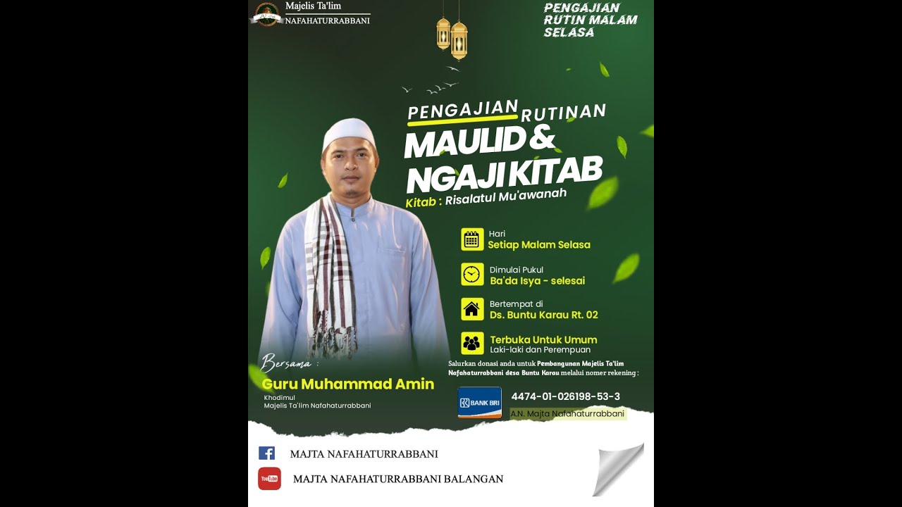 Live Stream Pengajian Rutin Malam Selasa di  MAJTA NAFAHATURRABBANI