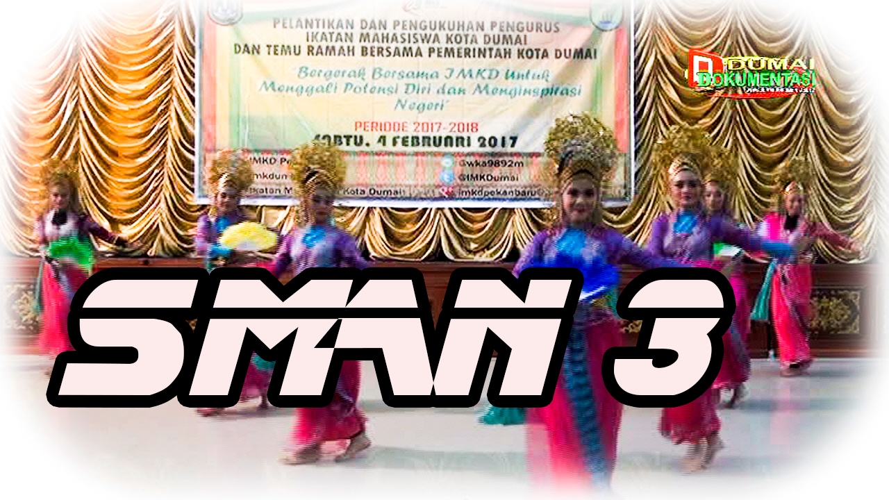 Tari Lenggang Putri Tujuh bersama SMAN 3 Dumai diacara Pengukuhan Pengurus IMKD-Pekanbaru