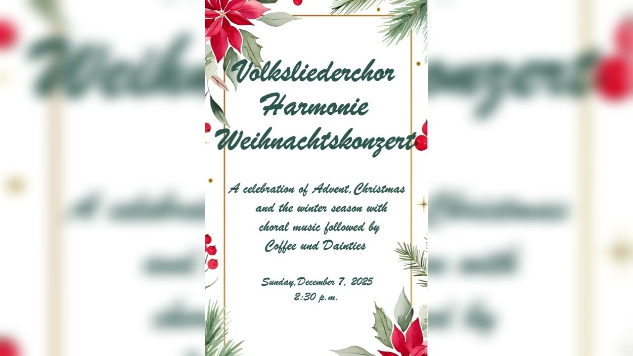 Volksliederchor Harmonie 2025 Weihnachtskonzert Regina German Choir 2025 Christmas Concert