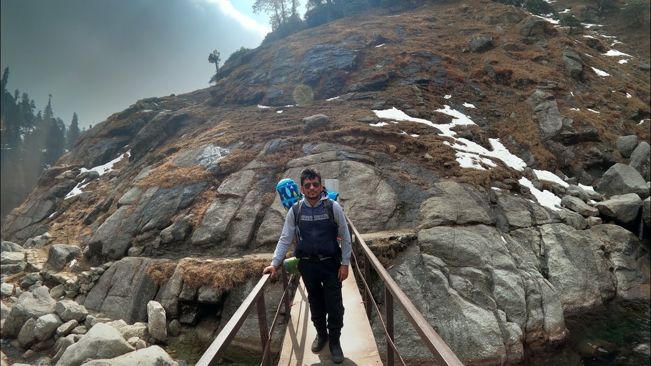 Kareri lake trek and self camping 🏕️ in the midst of snow covered peaks