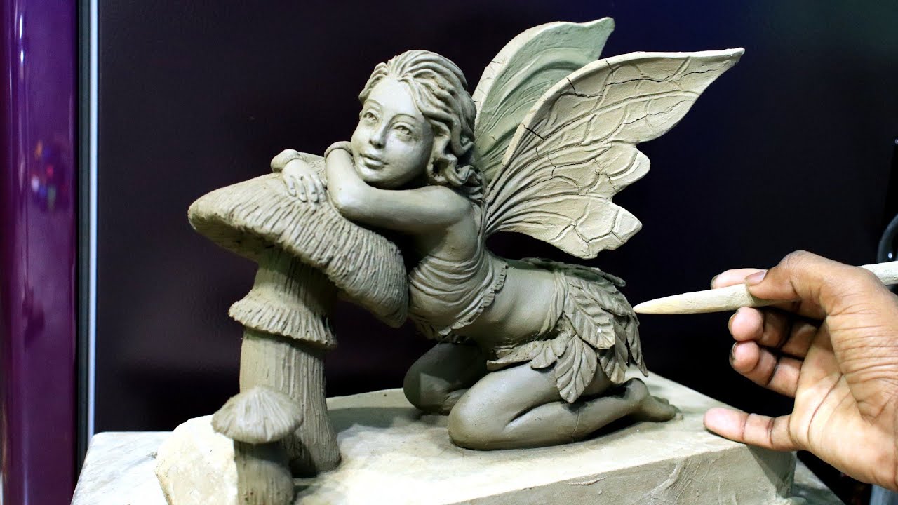 A Cute Butterfly Angel making with clay || clay modelling