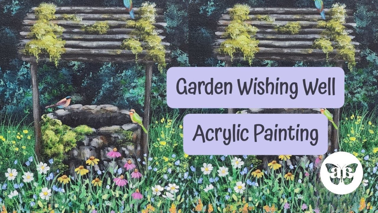 How to Paint a Garden Wishing Well Acrylic Painting LIVE Tutorial