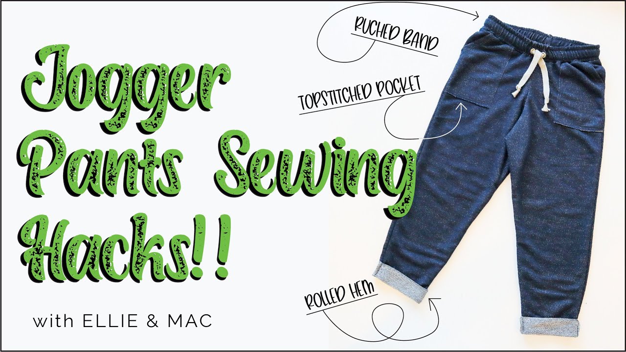 Jogger Pants Hacks, Waistband, Rolled Hem, and Pocket! Sewing Tutorial
