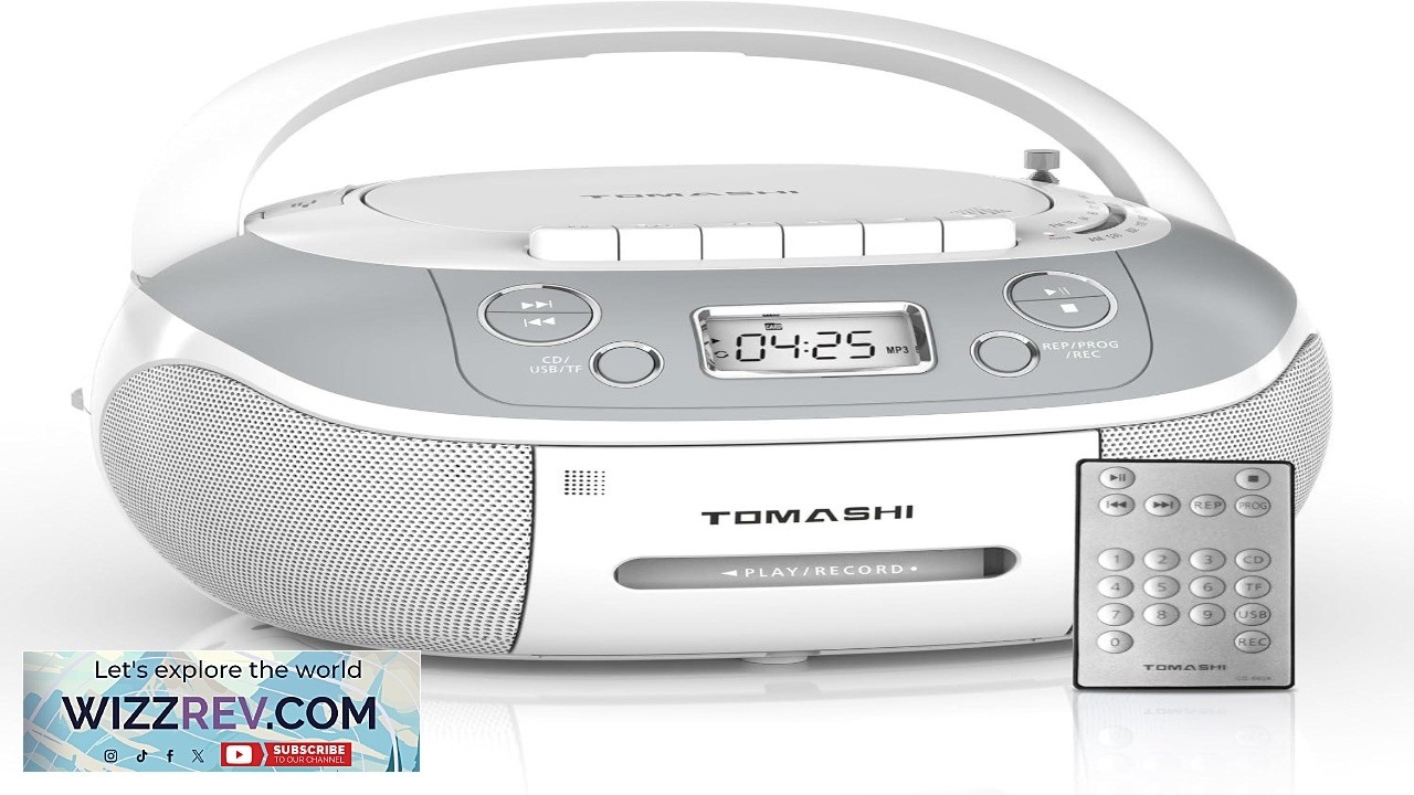 CD Player Boombox Cassette Player Stereo Sound Portable Boombox AM FM Radio Tape Recording