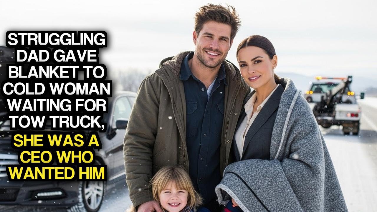 Struggling Dad Gave Blanket To Cold Woman Waiting For Tow Truck, She Was A CEO Who Wanted Him