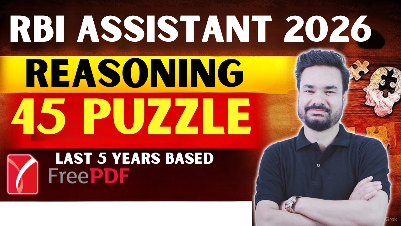 RBI Assistant 2026 | Reasoning Puzzle | PYQ Based Important Questions | Last 5 Years Asked Questions