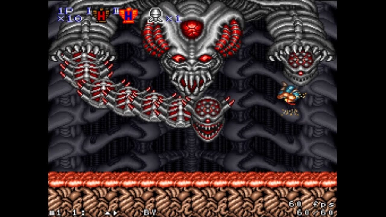 (SNES) Contra III Hard Mode H Weapon Only No Death Run (No Bomb/Barrier/Tank)