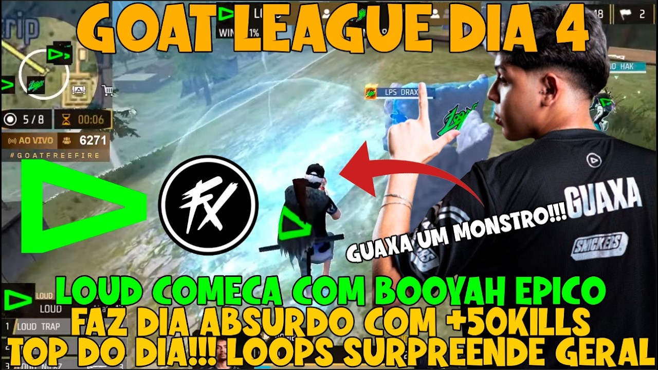 LOUD COMEÇA AMASSANDO GERAL NA GOAT LEAGUE!! NEM FLUXO SEGUROU!! LOOPS SURPREENDE COMO TOP 1 DO DIA